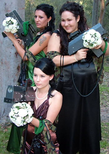 camo bridesmaids wedding